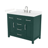Custom image for Green with Brushed Nickel Trim / Carrara Cultured Marble / No Mirror
