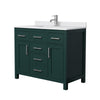 Custom image for Green with Brushed Nickel Trim / White Cultured Marble / No Mirror