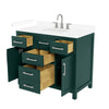 Custom image for Green with Brushed Nickel Trim / White Cultured Marble / No Mirror