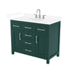 Custom image for Green with Brushed Nickel Trim / White Cultured Marble / No Mirror