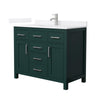 Custom image for Green with Brushed Nickel Trim / White Quartz / No Mirror