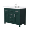 Custom image for Green with Brushed Nickel Trim / White Quartz / No Mirror