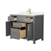 Custom image for Dark Gray with Brushed Gold Trim / Carrara Cultured Marble / No Mirror
