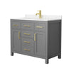 Custom image for Dark Gray with Brushed Gold Trim / Carrara Cultured Marble / No Mirror