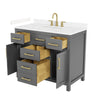 Custom image for Dark Gray with Brushed Gold Trim / Carrara Cultured Marble / No Mirror
