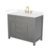 Custom image for Dark Gray with Brushed Gold Trim / Carrara Cultured Marble / No Mirror