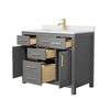 Custom image for Dark Gray with Brushed Gold Trim / White Cultured Marble / No Mirror