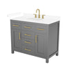 Custom image for Dark Gray with Brushed Gold Trim / White Cultured Marble / No Mirror