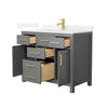 Custom image for Dark Gray with Brushed Gold Trim / White Quartz / No Mirror