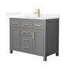 Custom image for Dark Gray with Brushed Gold Trim / White Quartz / No Mirror