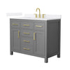 Custom image for Dark Gray with Brushed Gold Trim / White Quartz / No Mirror