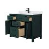 Custom image for Green with Matte Black Trim / White Cultured Marble / No Mirror