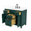 Custom image for Green with Matte Black Trim / White Cultured Marble / No Mirror