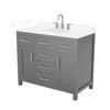 Custom image for Dark Gray with Brushed Nickel Trim / White Cultured Marble / No Mirror