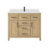 Custom image for Whitewashed Oak with Matte Black Trim / Carrara Cultured Marble / No Mirror