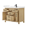 Custom image for Whitewashed Oak with Matte Black Trim / Carrara Cultured Marble / No Mirror