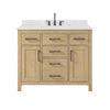 Custom image for Whitewashed Oak with Matte Black Trim / Carrara Cultured Marble / No Mirror