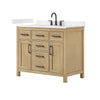 Custom image for Whitewashed Oak with Matte Black Trim / Carrara Cultured Marble / No Mirror
