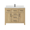 Custom image for Whitewashed Oak with Matte Black Trim / Giotto Quartz / No Mirror