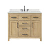 Custom image for Whitewashed Oak with Matte Black Trim / Giotto Quartz / No Mirror