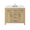 Custom image for Whitewashed Oak with Matte Black Trim / White Cultured Marble / No Mirror
