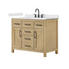 Custom image for Whitewashed Oak with Matte Black Trim / White Cultured Marble / No Mirror