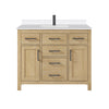 Custom image for Whitewashed Oak with Matte Black Trim / White Quartz / No Mirror