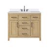 Custom image for Whitewashed Oak with Matte Black Trim / White Quartz / No Mirror