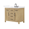 Custom image for Whitewashed Oak with Matte Black Trim / White Quartz / No Mirror