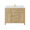 Custom image for Whitewashed Oak with Brushed Gold Trim / Carrara Cultured Marble / No Mirror