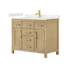 Custom image for Whitewashed Oak with Brushed Gold Trim / Carrara Cultured Marble / No Mirror