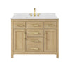 Custom image for Whitewashed Oak with Brushed Gold Trim / Carrara Cultured Marble / No Mirror