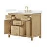 Custom image for Whitewashed Oak with Brushed Gold Trim / Giotto Quartz / No Mirror