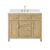 Custom image for Whitewashed Oak with Brushed Gold Trim / White Cultured Marble / No Mirror