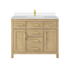 Custom image for Whitewashed Oak with Brushed Gold Trim / White Quartz / No Mirror