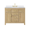 Custom image for Whitewashed Oak with Brushed Gold Trim / White Quartz / No Mirror