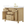 Custom image for Whitewashed Oak with Brushed Gold Trim / White Quartz / No Mirror