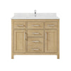 Custom image for Whitewashed Oak with Brushed Nickel Trim / Carrara Cultured Marble / No Mirror