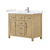 Custom image for Whitewashed Oak with Brushed Nickel Trim / Carrara Cultured Marble / No Mirror