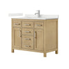 Custom image for Whitewashed Oak with Brushed Nickel Trim / Giotto Quartz / No Mirror