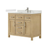 Custom image for Whitewashed Oak with Brushed Nickel Trim / White Cultured Marble / No Mirror