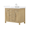 Custom image for Whitewashed Oak with Brushed Nickel Trim / White Quartz / No Mirror