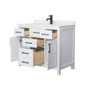Custom image for White with Matte Black Trim / Carrara Cultured Marble / No Mirror