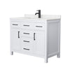Custom image for White with Matte Black Trim / Carrara Cultured Marble / No Mirror