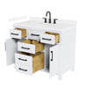 Custom image for White with Matte Black Trim / Carrara Cultured Marble / No Mirror