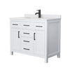 Custom image for White with Matte Black Trim / White Cultured Marble / No Mirror