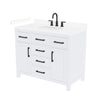 Custom image for White with Matte Black Trim / White Cultured Marble / No Mirror