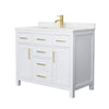 Custom image for White with Brushed Gold Trim / Carrara Cultured Marble / No Mirror