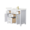 Custom image for White with Brushed Gold Trim / Giotto Quartz / No Mirror