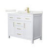 Custom image for White with Brushed Gold Trim / Giotto Quartz / No Mirror